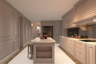 Thi công đá ốp mặt bàn bếp nhân tạo căn hộ cao cấp Keangnam